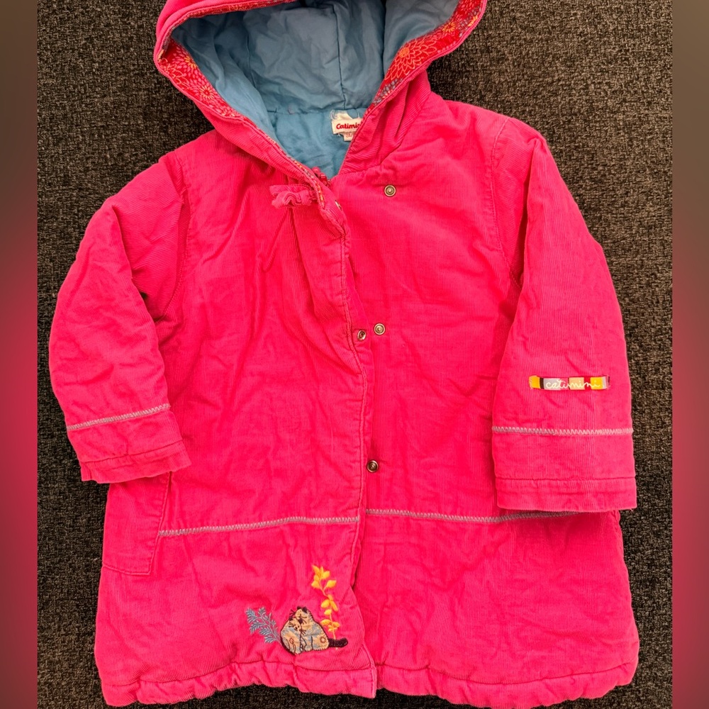 Catimini Pink Kids coat with Embroidery
